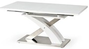 Rozkladací stôl Sandor 2 160/220x90cm Sklo/Mdf/Oceľ – Biely