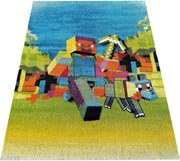 DY Detský farebný koberec s motívom Minecraft 105 Rozmer: 120x170 cm