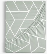 Goldea bavlnená napínacia plachta - mozaika na šalviovom 80 x 160 cm