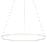 Dizajnové závesné svietidlo biele 80 cm vrátane LED 3-stupňové stmievateľné - Anello