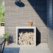 Regál na krbové drevo, biely 60x40x60 cm, oceľ 851004