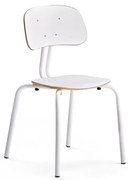 Školská stolička YNGVE, so 4 nohami, biela, biela, V 460 mm