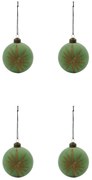 House Doctor Sklenené vianočné ozdoby Mint – set 4 ks