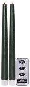 STAR TRADING LED sviečka Flamme Slim Green 28 cm – set 2 ks + diaľkové ovládanie