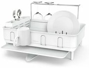Simplehuman Odkvapkávač riadu s oceľovým rámom na poháre, biela