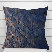 Biante Zamatová obliečka na vankúš Isabela IBL-011 Rose Gold trojuholníky na kráľovsky modrom 40 x 60 cm