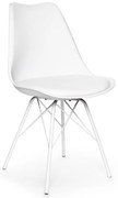 Súprava 2 bielych stoličiek s bielym kovovým podstavcom Bonami Essentials Eco