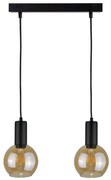 Luster na lanku JANTAR BLACK 2xE27/60W/230V