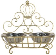 Sada misiek v zlatom kovovom stojane - 36*18*19 cm / 2*0,5 l