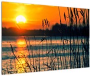 Obraz - Západ slnka nad jazerom (90x60 cm)