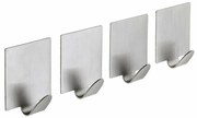 SAPHO 33209 samolepiaci háčik, 4 ks, brúsená nehrdz. oceľ