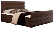 Manželská posteľ  Boxspring 140 cm Milagros 2 (tmavohnedá) (s matracom a úložným priestorom). Akcia -20%. Vlastná spoľahlivá doprava až k Vám domov. 1047230