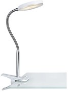 Biela stolová LED lampa so štipcom Markslöjd Flex