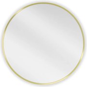 Mexen Loft, okrúhle kúpeľňové zrkadlo 65 cm, farba rámu zlatá matná, 9850-065-065-000-50
