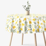 Goldea okrúhly teflónový obrus - kvety pupalky Ø 100 cm