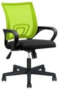 Kancelárska otočná stolička s podrúčkami v rôznych farbách, zelená
