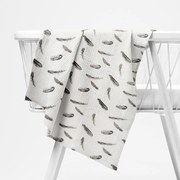 Biante Mušelínová plienka/dečka Nature MSN-074 Čiernosivé pierka na krémovo bielom 70x70 cm