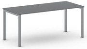 Rokovací kancelársky stôl PRIMO SQUARE, 180x80 cm, sivostrieborná podnož, grafit