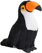LEAN Toys Plyšový vták tukan objíma biely 35cm