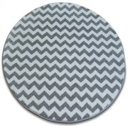 Koberec SKETCH kruh F561 sivo / biely Zigzag
