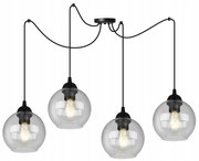 Závesné svietidlo Haga Spider, 4x sklenené tienidlo (mix 3 farieb)