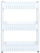 Pojazdný regál LEIRA biely