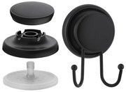 Erga Gavi, 2-háčik na uteráky na prísavke, čierna matná, ERG-YKA-CH.GAVI-H2-BLK