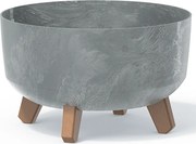 Plastový kvetináč na nožičkách DGRL300LE 28,5 cm - sivý betón