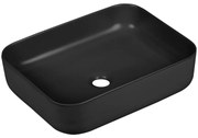 Laveo Mogami, keramické umývadlo na dosku 500x400x135mm, čierna matná, LAV-VUM_B250
