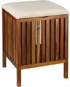 Wenko Kúpeľňová stolička z akácie so sedákom Fondi, 52 x 39 x 39 cm