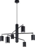 Čierne kovové závesné svietidlo Virta – Sollux