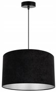 Závesné svietidlo Mediolan, 1x čierne/chrómové textilné tienidlo
