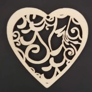 AMADEA Drevená ozdoba srdca s ornamentom 6 cm