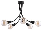 Jupiter 1640 - Luster na tyči LUCE 5xE27/60W/230V čierna