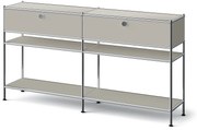 Kovová konzola »CN3 Slim Line« s 2 zásuvkami, svetlosivá