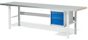 Dielenský stôl SOLID s 3 zásuvkami, nosnosť 750 kg, 2500x800 mm, oceľ