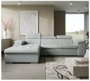 Rozkladacia rohová sedacia súprava do L s úložným priestorom PADUA sivá ľavá