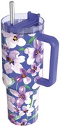 Nerezový termohrnček so slamkou Stream Flower Dusk 1200 ml