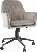 SI Q-886 Sametová otočná stolička tmavá béžová