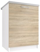 Kuchynská skrinka Belini spodná 60 cm dub sonoma s pracovnou doskou TOR SD60/0/WT/DS/0/E/