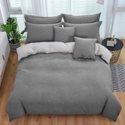 Krepové obliečky TABULA tmavo sivé + povlak na vankúšik 40x50 cm Rozmer obliečky: 70 x 90 cm | 140 x 200 cm