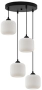 Závesné svietidlo Riffle, 4x biele sklenené tienidlo, b, o