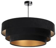 Luster na lanku TRINITI 1xE27/60W/230V čierna/zlatá