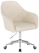 LuxuryForm DESIGN Kreslo ANDORA na striebornej podstave s kolieskami - krémové