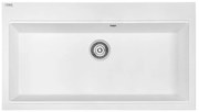 Laveo Tau, 1-komorový granitový drez 900x500x215 mm, biela, LAV-SBT_B109