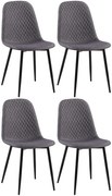 4x Stolička Giverny látka - tmavosivá