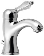 Sapho Sapho, KIRKÉ CRYSTAL stojánkova umývadlová batéria s výpusťou, krištáľová páčka, chrómová, KI02KC