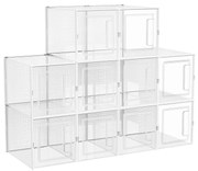 Úložné boxy, 10ks, transparentné, 22,5x21x33,4cm