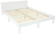 Biela dvojlôžková posteľ z bukového dreva s roštom 160x200 cm Dabi - Ragaba