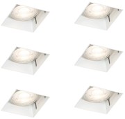 Sada 6 vstavaných bodových svetiel bielych GU10 50 mm bez rámu - Oneon